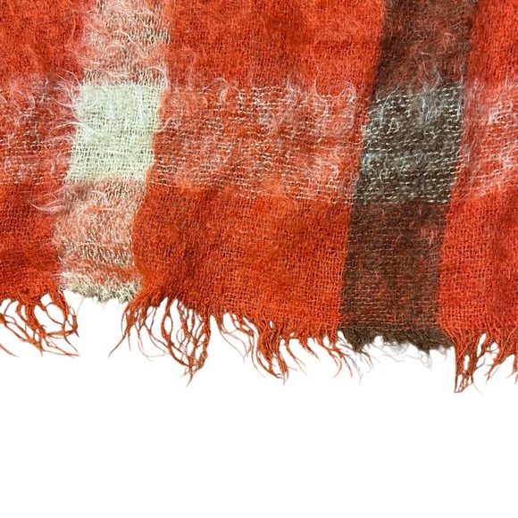 Vintage 1950's Hudson's Bay Mohair Red Plaid Throw Blanket Made in Scotland Cozy - Picture 8 of 14